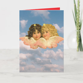 Vintage ZwillingsANGELN IM HIMMEL Karte