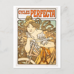 Vintage Zyklen Perfektion von Alphonse Mucha Poste Postkarte