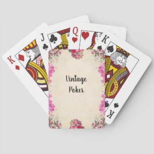 Vintageales Blumendesign anpassen Spielkarten