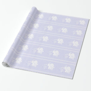 Vintageblaue Serenitätsweiße Rosenhochzeit Geschenkpapier