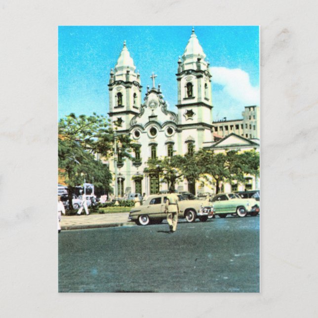 VintageBrasilien Recife, Barockkirche      Postkarte (Vorderseite)