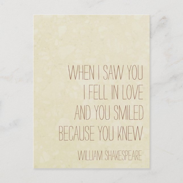 VintageLove - William Shakespeare-Zitat - Postkarte (Vorderseite)