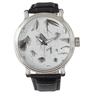 Vintagen 1800er Jahre Angelfliegen alte Haken Armbanduhr