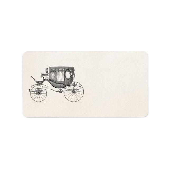 Vintagen 1800er-Jahre Pferd Gezeichnet Buggy Retro Adressaufkleber (Vorne)