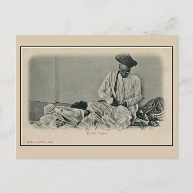 Vintagen 1900er Jahre Indiens Hinduschneider Postkarte (Vorderseite)