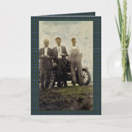 Vintagen 1920er Jahre Auto und Männer Karte