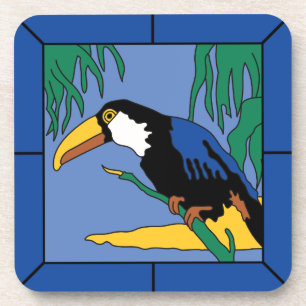 Vintagen 1930er Catalina Island Tile Set Getränkeuntersetzer