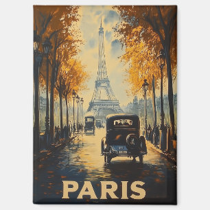 Vintagen 1930er Jahre Paris Reiseposter Eiffelturm Magnet