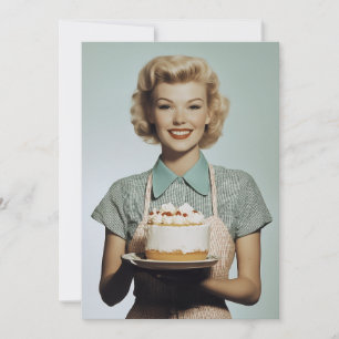 Vintagen 1950er Jahre Hausfrau Backen Einladung