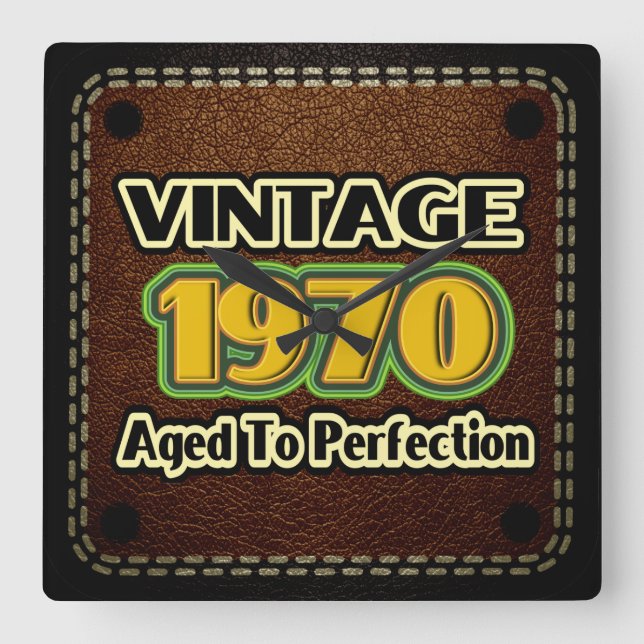 Vintagen 1970 - Perfektion Quadratische Wanduhr (Vorderseite)