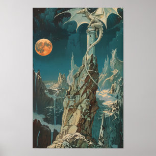 Vintagen 1970er Jahre Dark Fantasy Book Cover Pape Poster