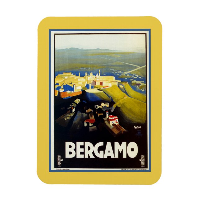 Vintagen 20er Jahre Bergamo Italien Magnet (Vertikal)
