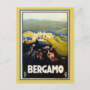 Vintagen 20er Jahre Bergamo Italienische Reise Postkarte