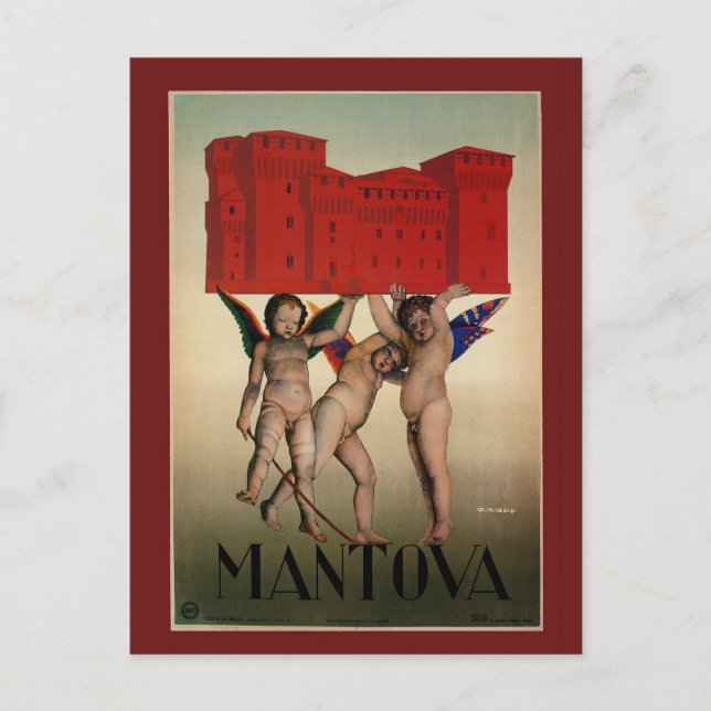 Vintagen 20er Jahre Italienreise Mantova Postkarte (Vorderseite)