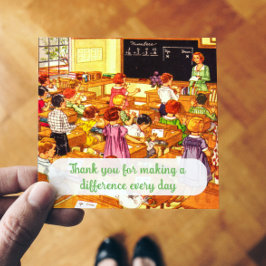 Vintagen 40er Jahre Klassenzimmer Danke Lehrerkart