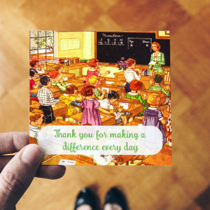 Vintagen 40er Jahre Klassenzimmer Danke Lehrerkart