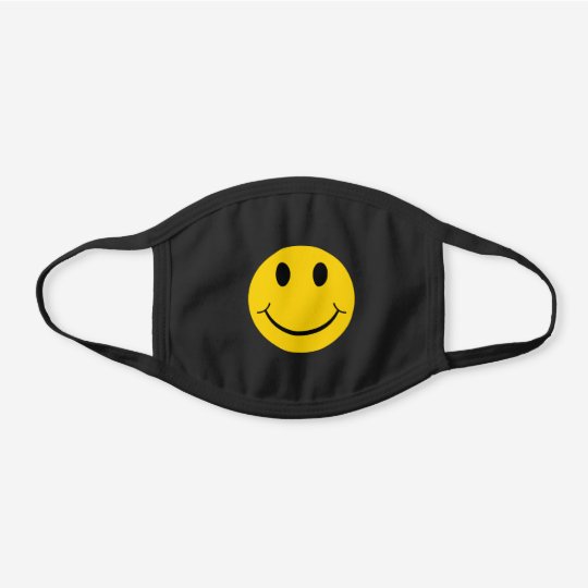 Vintagen 70er Jahre Gluckliches Gesicht Lacheln Schwarze Baumwoll Mund Nasen Maske Zazzle Ch