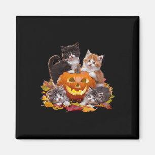Vintagen 90er Cat Pumpkin Halloween Retro Floral S Magnet