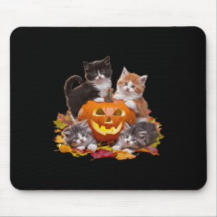 Vintagen 90er Cat Pumpkin Halloween Retro Floral S Mousepad