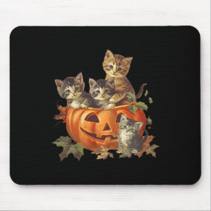 Vintagen 90er Cat Retro Pumpkin Kätzchen Halloween Mousepad