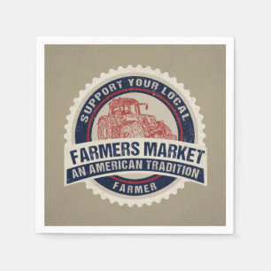 VINTAGEN BAUER MARKTPLATZ FÜR LANDWIRTSCHAFTLICHE SERVIETTE