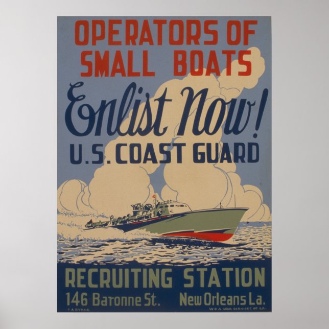 Vintagen Besitzer der US-Küstenwache Poster (Vorne)