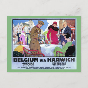 Vintagen Deko Belgien der 20er Jahre reisen und Postkarte