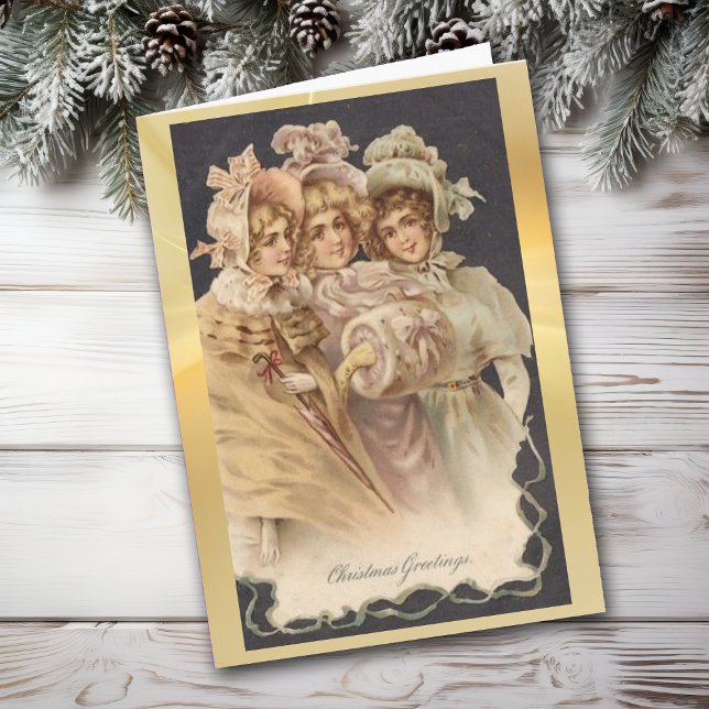 Vintagen drei Viktorianische Weihnachtskarten Feiertagskarte (Von Creator hochgeladen)