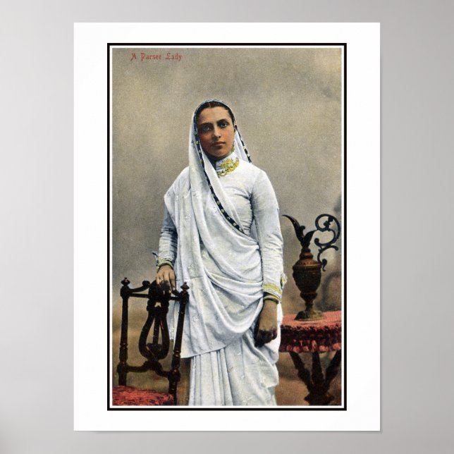 Vintagen Indien der 1900er Jahre, Parsierin Poster (Vorne)