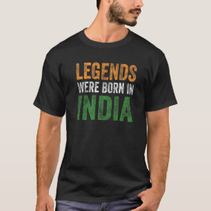Vintagen indische Flaggenlegenden waren in Indien T-Shirt