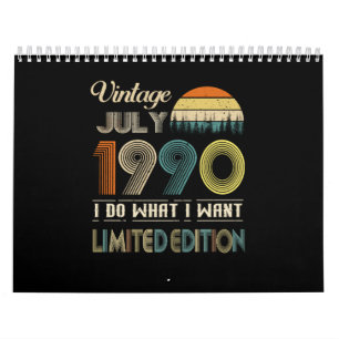 Vintagen Juli 1990 Was ich Woll Limited Edition Kalender