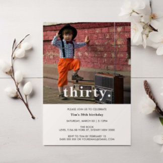 Vintagen Karierten 30. Geburtstag Foto Einladung