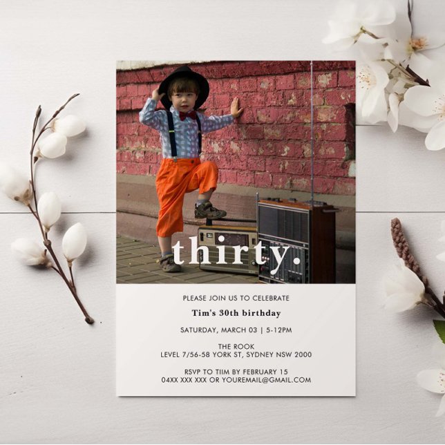 Vintagen Karierten 30. Geburtstag Foto Einladung (Von Creator hochgeladen)