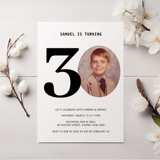 Vintagen Karierten 30. Geburtstag Foto Einladung (Von Creator hochgeladen)