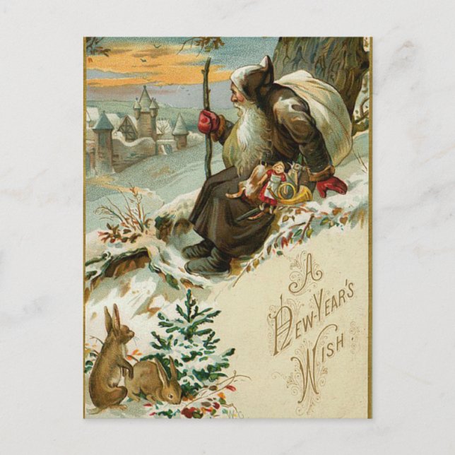 Vintagen neue Jahre Weihnachten (Vorderseite)