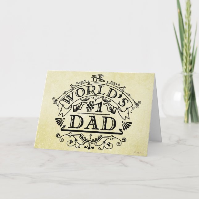 Vintagen Personalisierten Vater der Welt Nummer ei Karte (Vorderseite)