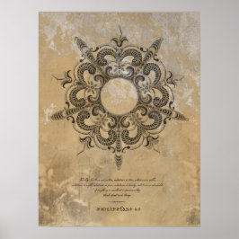 VINTAGER 16. JAHRHUNDERT MIT SKRIPTURE POSTER