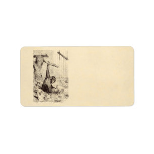 Vintager 1800s adressaufkleber