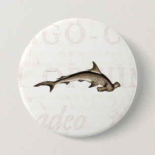 Vintager 1800s Hammerhai-Haifisch-alter Button