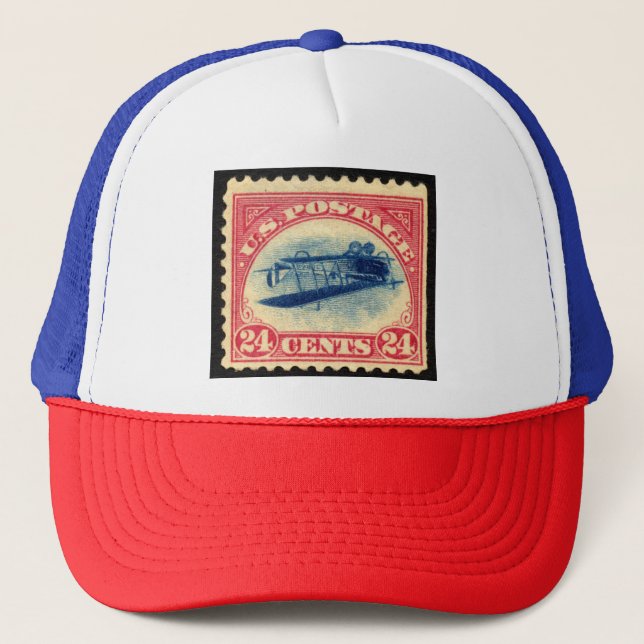 Vintager 24c Inverted Jenny Trucker Hat Truckerkappe (Vorderseite)