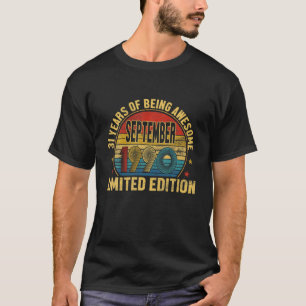 Vintager 31. Geburtstag Geboren im September 1990  T-Shirt