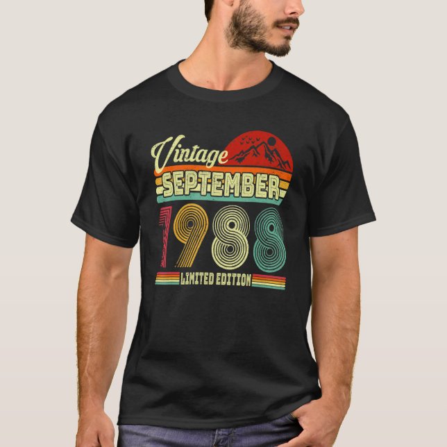 Vintager 34. Geburtstag Phantastisch seit Septembe T-Shirt (Vorderseite)