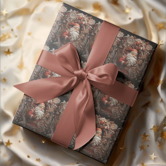 Vintager 3D-Santa Geschenkpapier (Von Creator hochgeladen)