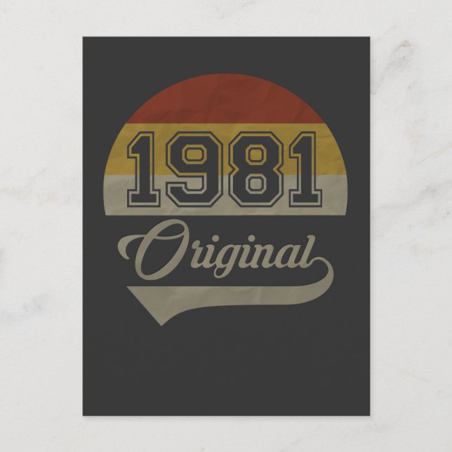 Vintager 40. Geburtstag, Original 1981 Frauengesch Postkarte (Vorderseite)