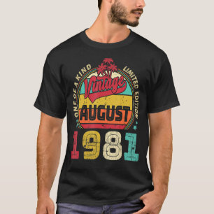 Vintager 41. Geburtstag Phantastisch seit August 1 T-Shirt