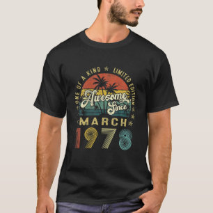 Vintager 44 Jahre alter März 1978 Dekorationen 44. T-Shirt