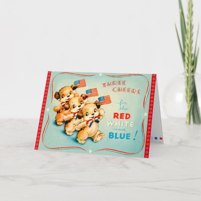 Vintager 4. Juli Card Karte (Vorderseite)