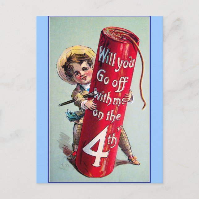 Vintager 4. Juli Postkarte (Vorderseite)