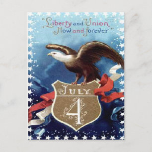 Vintager 4. Juli Postkarte