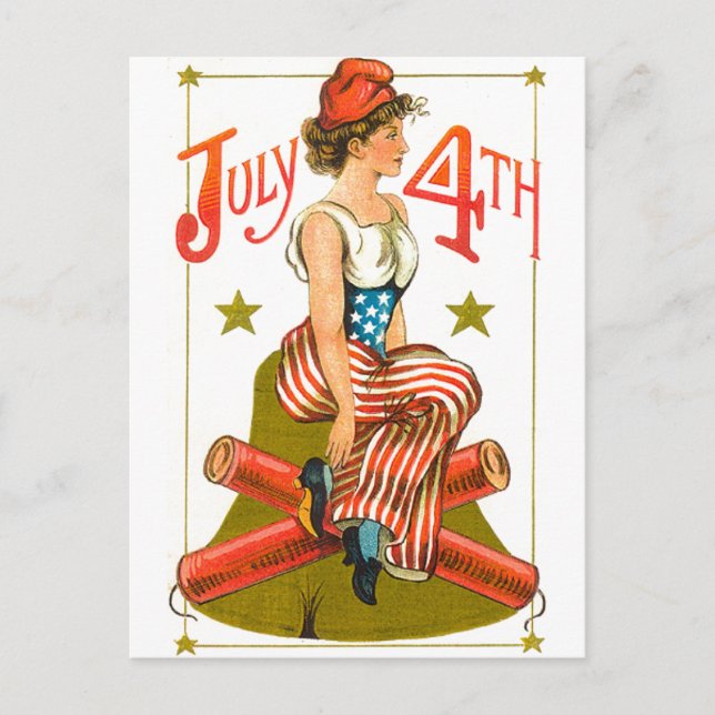 Vintager 4. Juli Postkarte (Vorderseite)